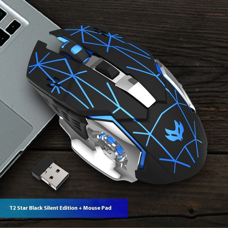 Wireless Charging Luminous Gaming Mouse With Mute Click