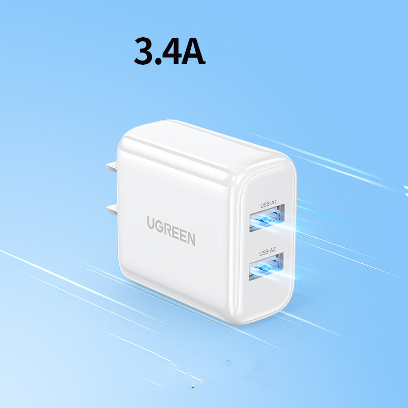 20W Dual Port USB Fast Charging Adapter With Cable