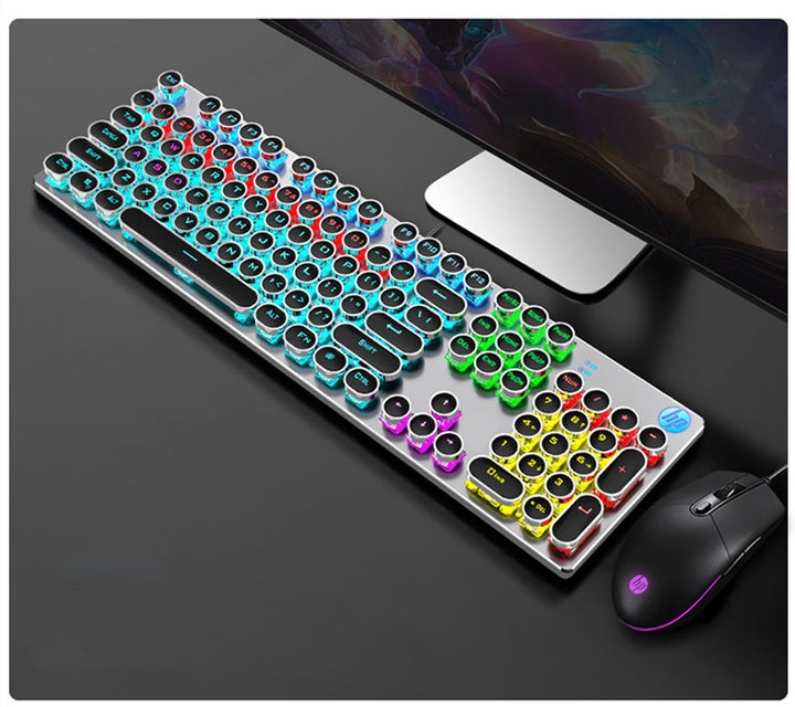 Punk Style Wired Mechanical Keyboard for Office Use