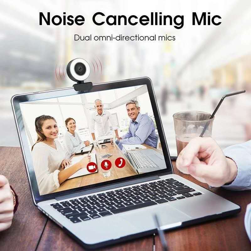 USB 1080P HD Computer Camera with Fill Light for Streaming