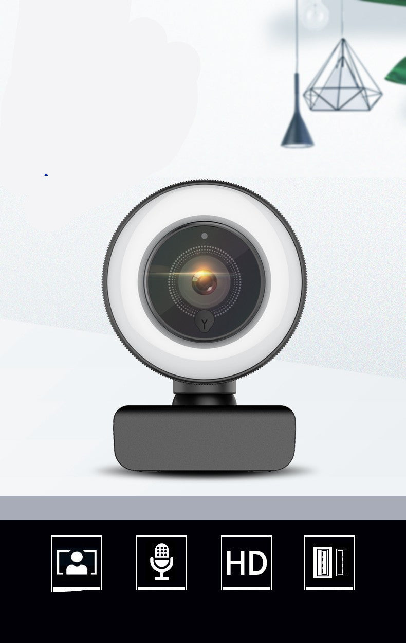 1080P HD Live Camera with Built-in Microphone And Beauty Fill Light