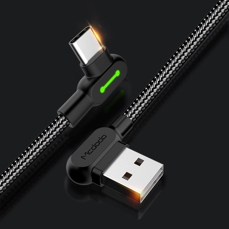 Type-C And Micro USB Elbow Charging Data Cable