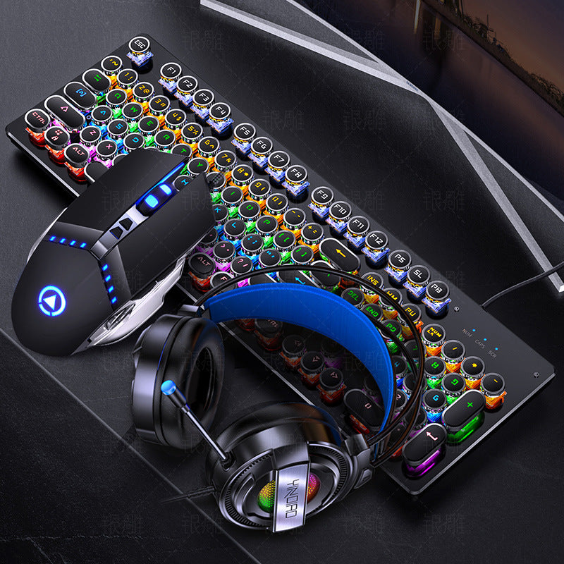 Punk Style Wired Gaming Keyboard And Mouse Combo Kit