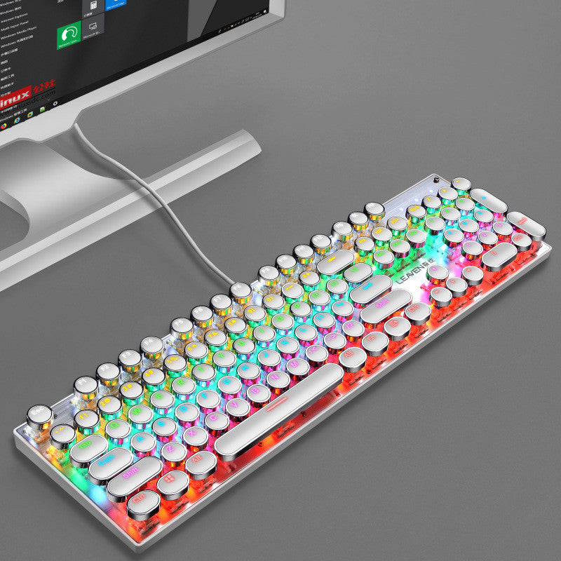 USB Wired Luminous Punk Gaming Keyboard for Computer