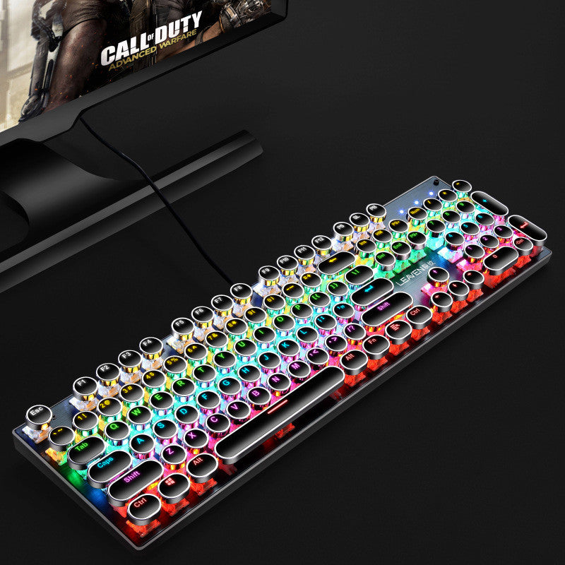 USB Wired Luminous Punk Gaming Keyboard for Computer