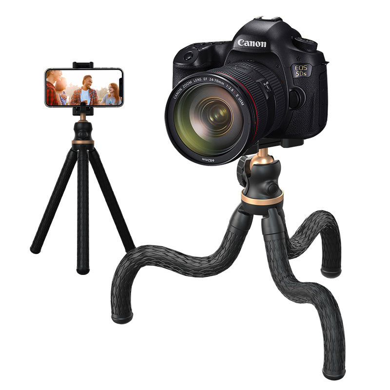 Apple-Compatible One-Piece Octopus Tripod Desktop Phone Holder