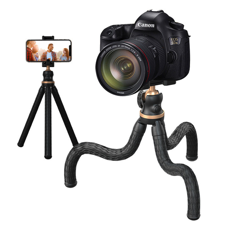 Apple-Compatible One-Piece Octopus Tripod Desktop Phone Holder