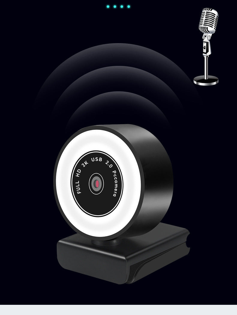 HD USB Computer Camera with Fill Light Plug And Play Webcam