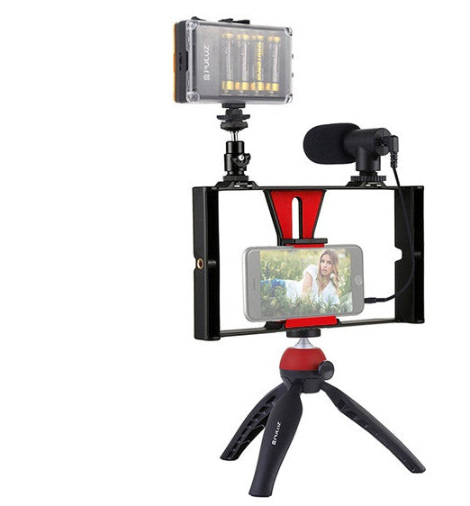Mobile Live Streaming Kit With Rabbit Cage, Microphone, Tripod And Fill Light Compatible With Apple Devices