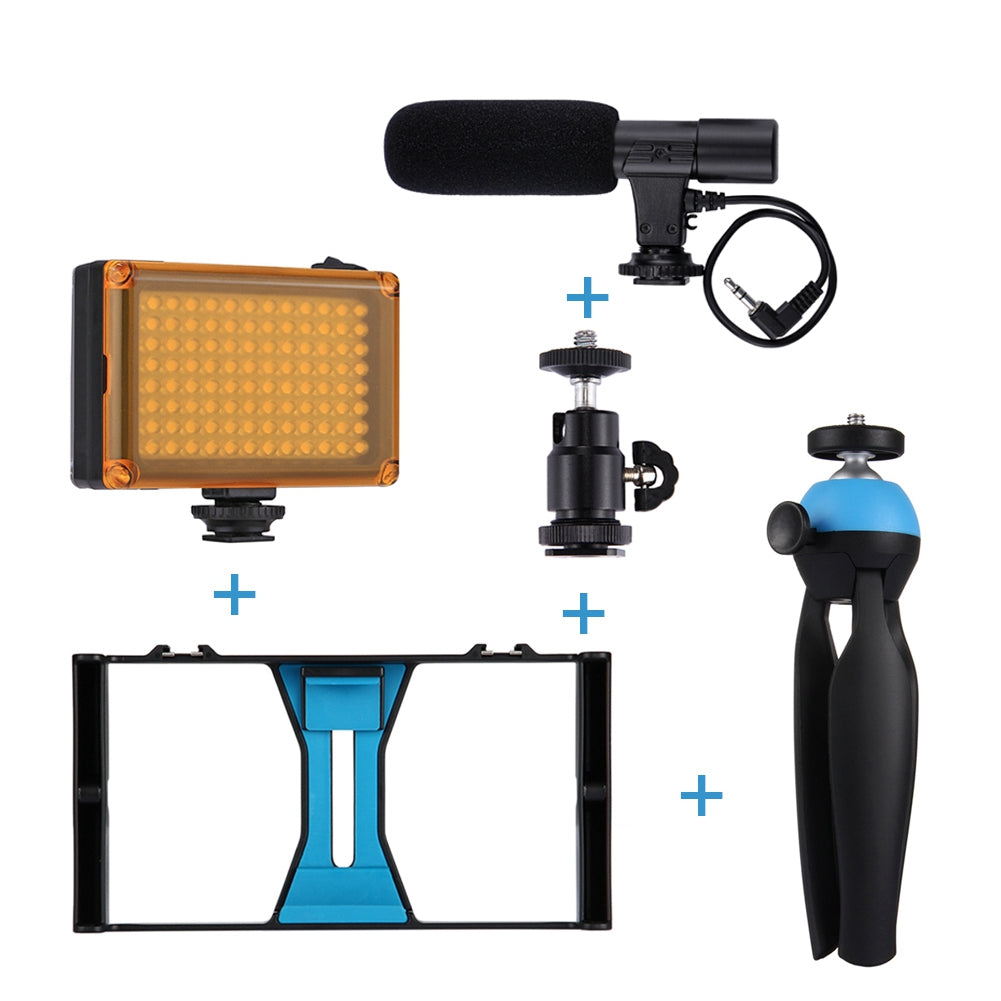 Mobile Live Streaming Kit With Rabbit Cage, Microphone, Tripod And Fill Light Compatible With Apple Devices