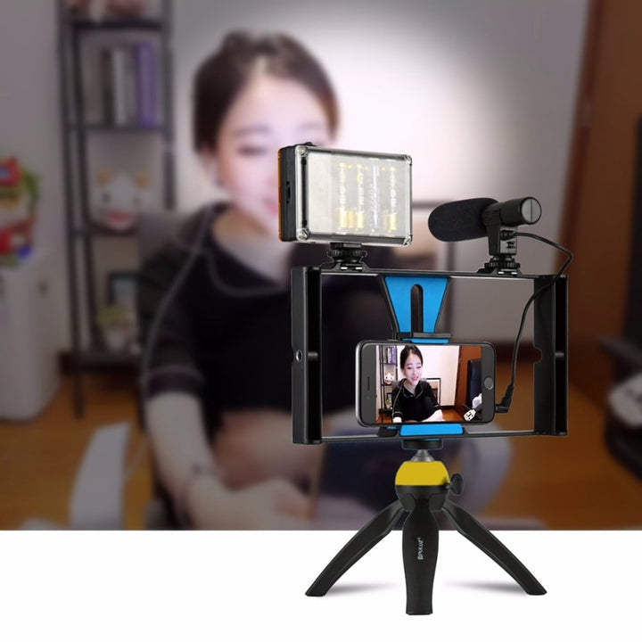 Mobile Live Streaming Kit With Rabbit Cage, Microphone, Tripod And Fill Light Compatible With Apple Devices