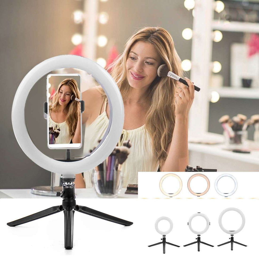 Apple-Compatible Beauty Fill Light Tripod Stand for Mobile And Camera