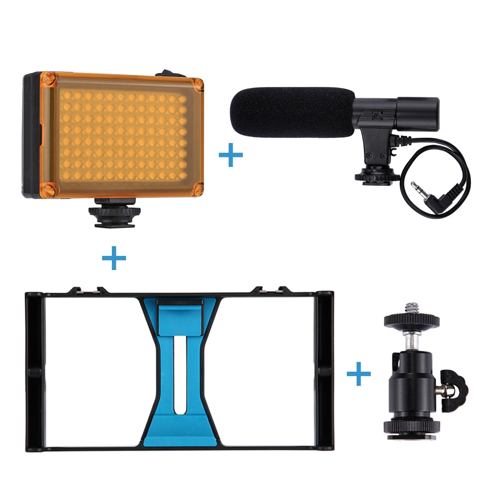 Mobile Live Streaming Kit With Rabbit Cage, Microphone, Tripod And Fill Light Compatible With Apple Devices