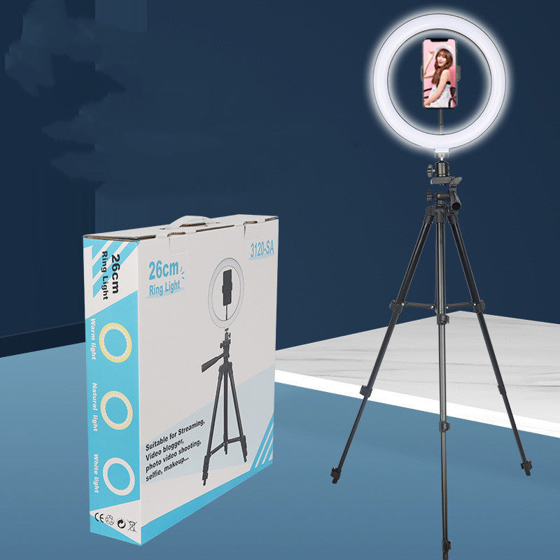 Apple-Compatible LED Ring Fill Light Tripod for Mobile Phones