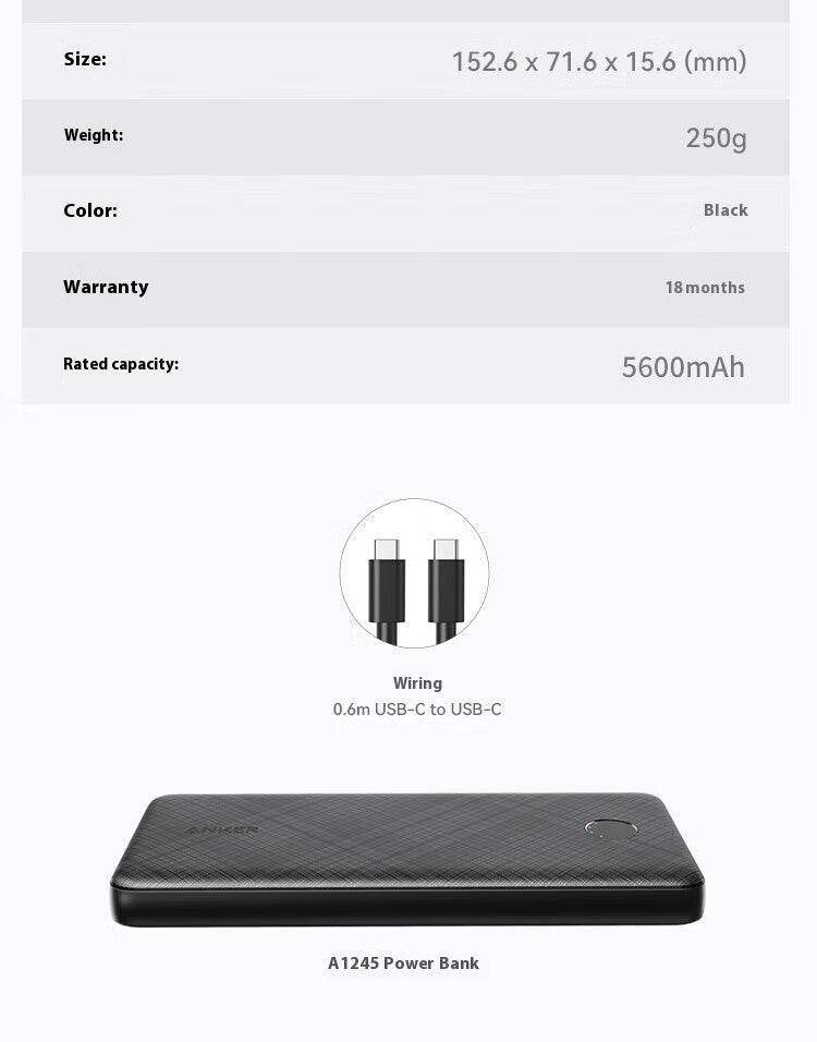 PD20W Dual Port Fast Charging Large Capacity Power Bank