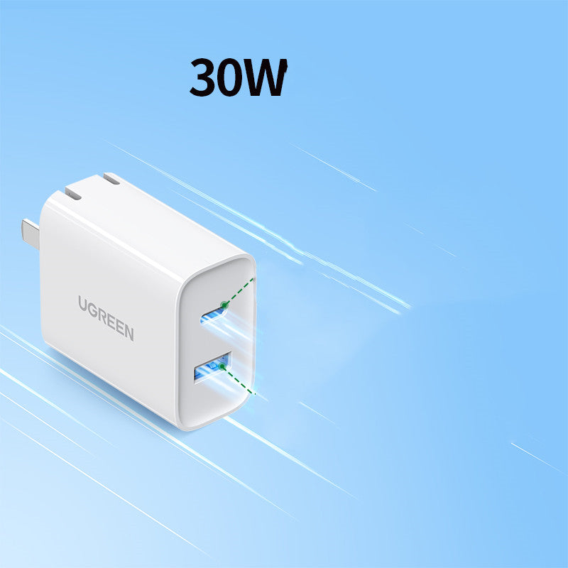20W Dual Port USB Fast Charging Adapter With Cable