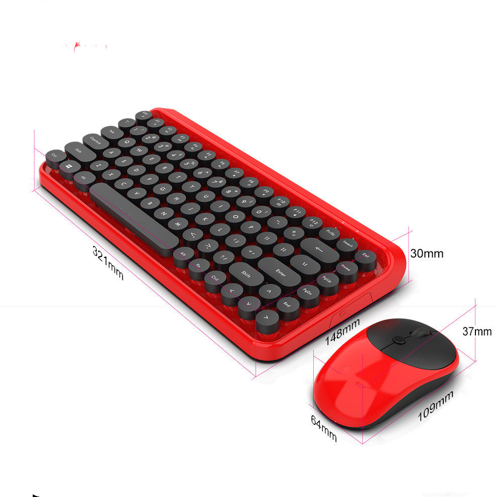 2.4G Wireless Keyboard And Mouse Punk Retro