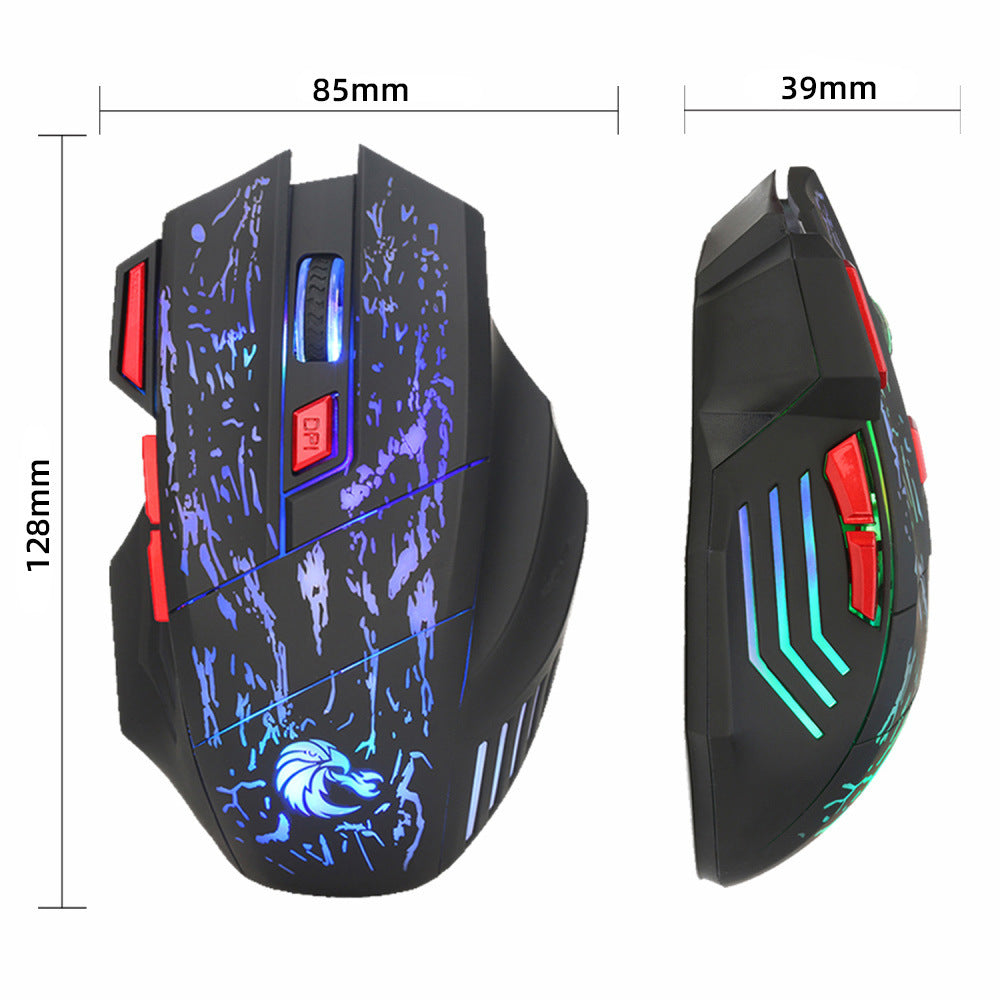 Wired Water Crack Luminous Gaming Mouse