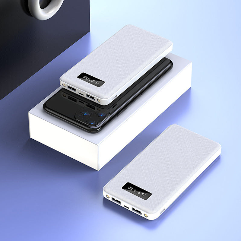 Power Bank With Detachable Cable And LED Display, Large Capacity Fast Charging