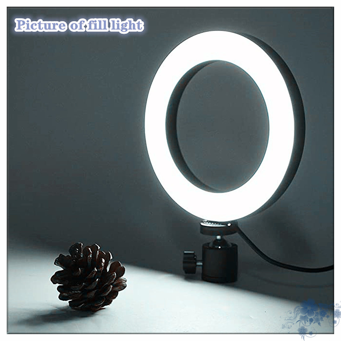 Apple-Compatible 360° Rotatable Ring Light with Desktop Tripod for Live Streaming