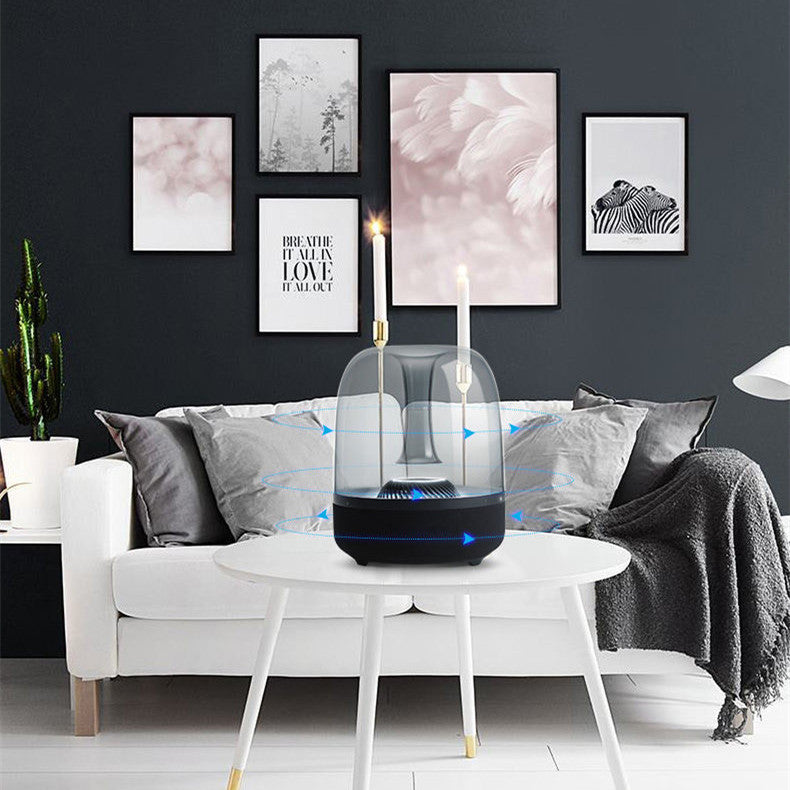 Blue Glass Mini Desktop Speaker With Bass
