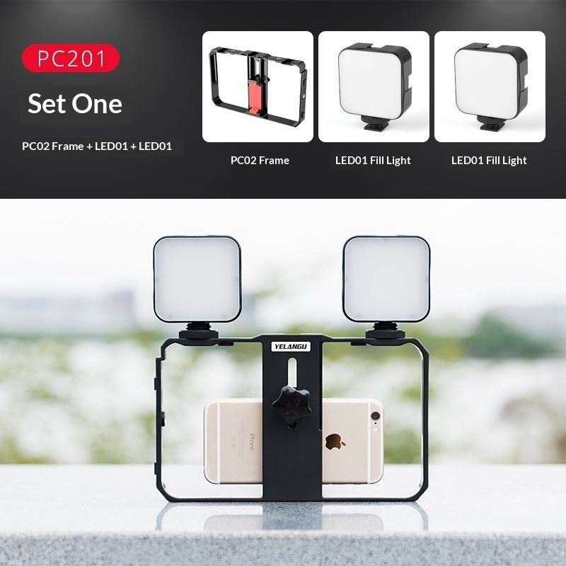 Mobile Live Streaming Kit With Rabbit Cage, Microphone, Tripod And Fill Light Compatible With Apple Devices