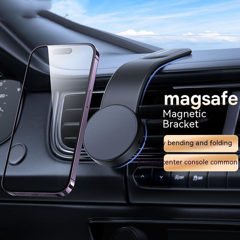 15W Magnetic Bendable Car Phone Holder With Wireless Charger Dash Mount