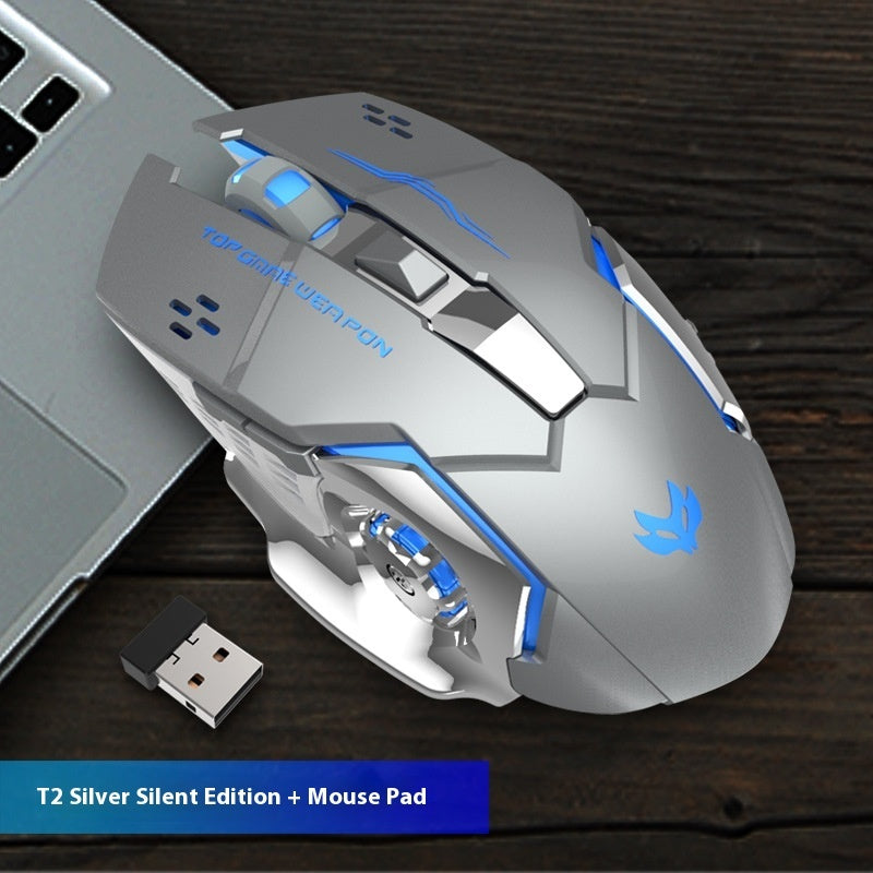 Wireless Charging Luminous Gaming Mouse With Mute Click