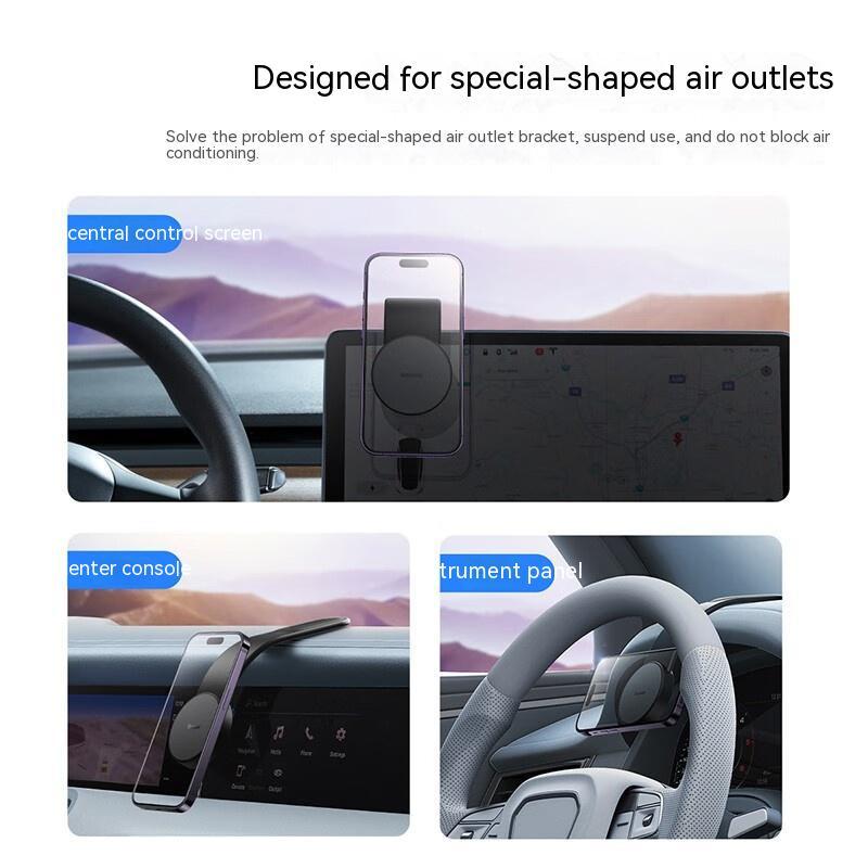 15W Magnetic Bendable Car Phone Holder With Wireless Charger Dash Mount
