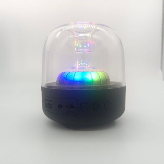 Blue Glass Mini Desktop Speaker With Bass