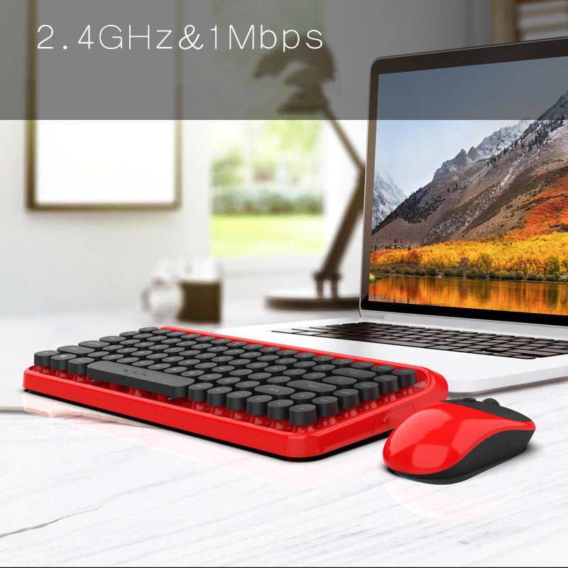 2.4G Wireless Keyboard And Mouse Punk Retro