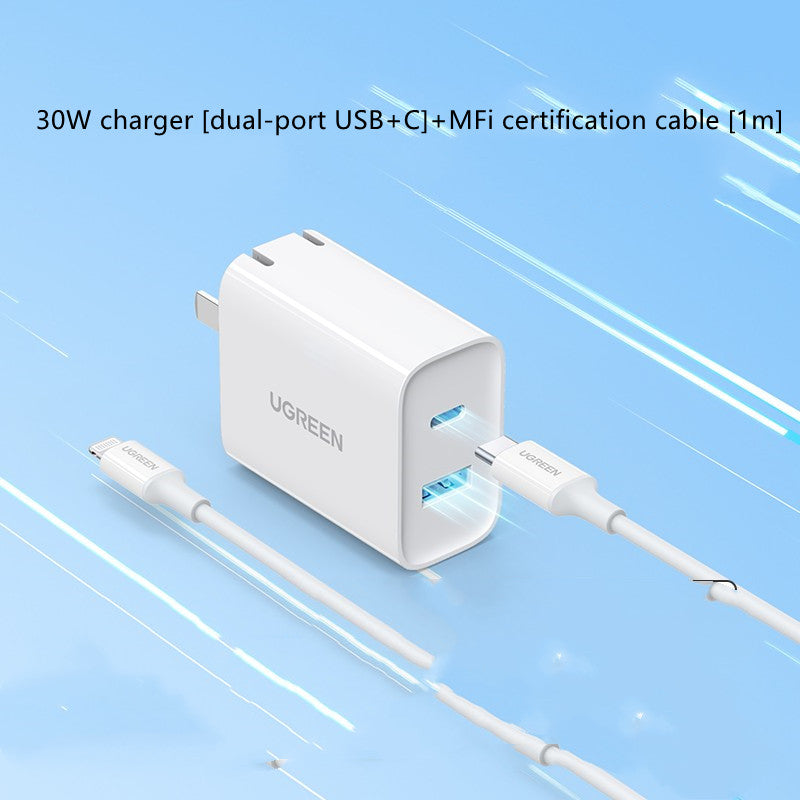 20W Dual Port USB Fast Charging Adapter With Cable