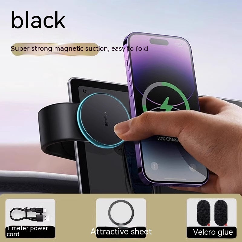 15W Magnetic Bendable Car Phone Holder With Wireless Charger Dash Mount