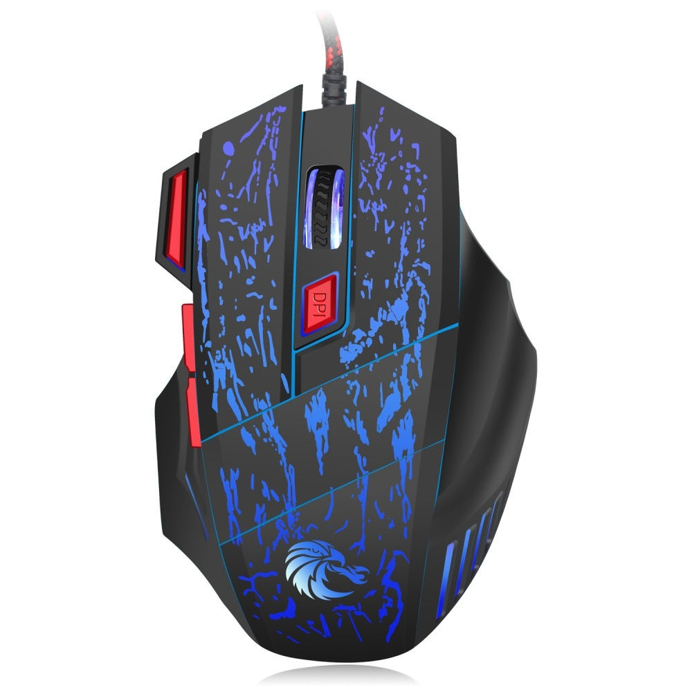 Wired Water Crack Luminous Gaming Mouse
